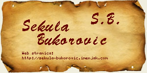 Sekula Bukorović vizit kartica